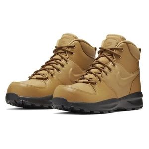 Nike Big Kids Manoa Leather Sneaker Hiking Boots Wheat Black Size 7Y NEW in Box